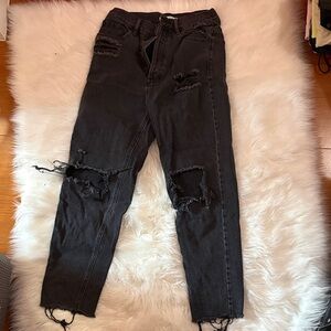 PacSun High Rise Ripped Charcoal Jeans